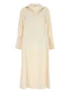 Max Mara Stretch Silk Ossola Dress With Long Sleeves In Orange