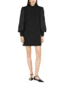 Max Mara Mini-dress In Wool And Jacquard Canvas In Black