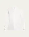 Max Mara Otranto Mandarin Collar Cotton Blouse In White