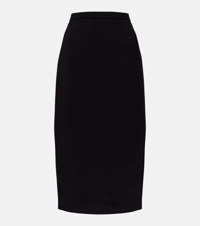 Max Mara Otre Wool Midi Skirt In Black
