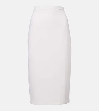 Max Mara Otre Wool Midi Skirt In White