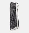 Max Mara Ottico Silk Beach Cover-up In Black