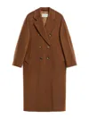 Max Mara 101801 Double-breasted Wool Coat In Tobacco