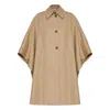 Max Mara Pedale Cape-style Button-up Coat