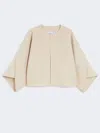 Max Mara Wool And Cashmere Cloth Cropped Coat In Neutral