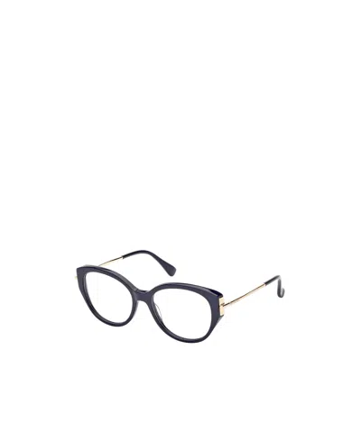 Max Mara Oval Frame Glasses In Black