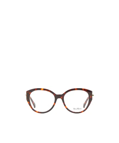 Max Mara Oval Frame Glasses In Brown