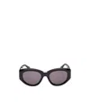 Max Mara Oval Frame Sunglasses In Black