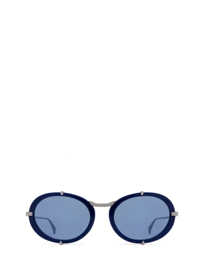 Max Mara Oval Frame Sunglasses In Blue