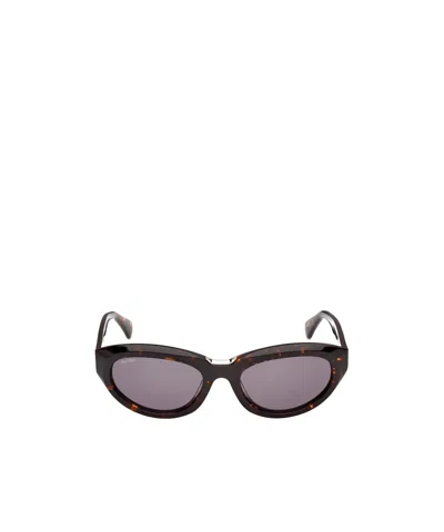 Max Mara Oval Frame Sunglasses In Deep Havana
