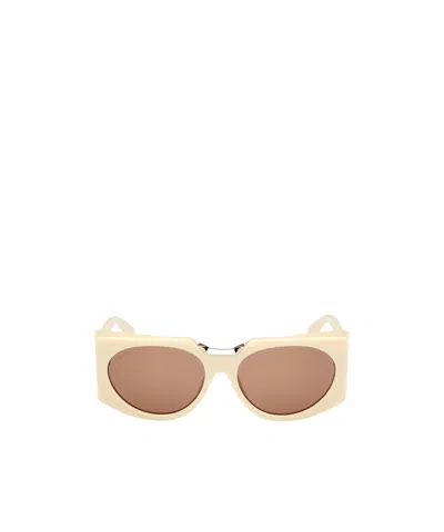 Max Mara Oval Frame Sunglasses In Brown