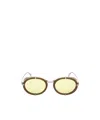 Max Mara Oval Frame Sunglasses In Yellow