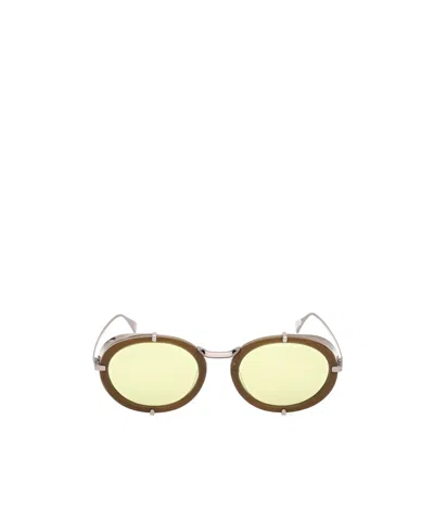 Max Mara Oval Frame Sunglasses In Yellow