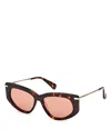 Max Mara Oval Sunglasses, 54mm In Brown