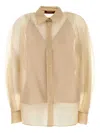 Max Mara Camicia Ovale In Organza Beige  Donna
