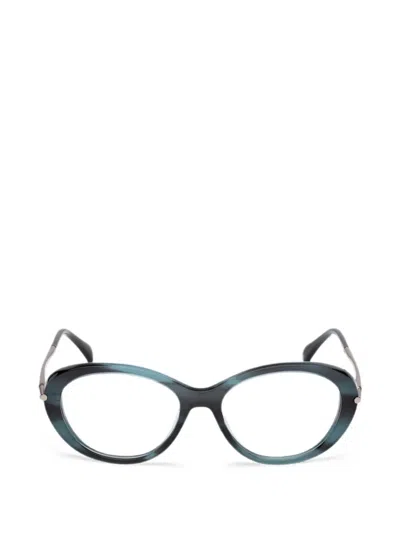 Max Mara Oval-frame Glasses In Blue