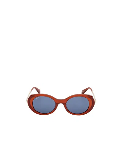 Max Mara Oval-frame Sunglasses In Blue