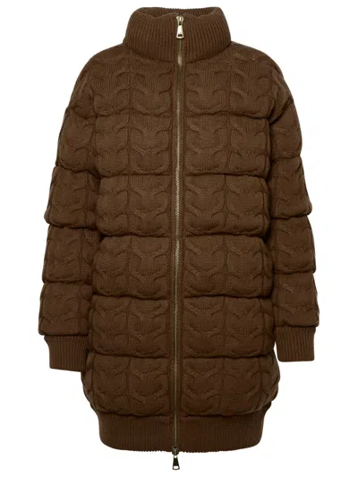 Max Mara Ovatta Zip Coat In Brown