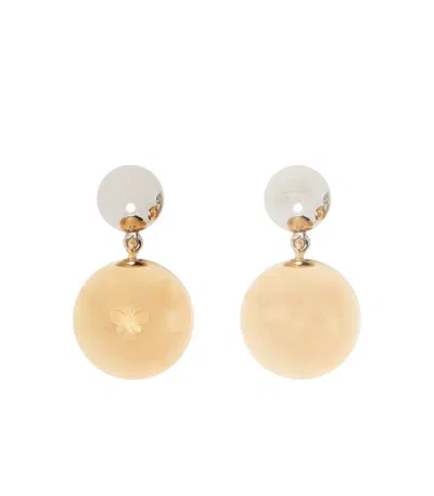 Max Mara Ovatte Bicolor Earrings In Gold