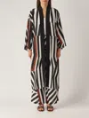 Max Mara Beachwear Ovatte Cocoa Kaftan In Multi