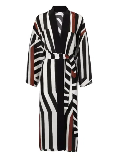 MAX MARA OVATTE STRIPED V-NECK COVER-UP