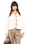 Max Mara Overshirt In Jersey-effect Denim In Neutral