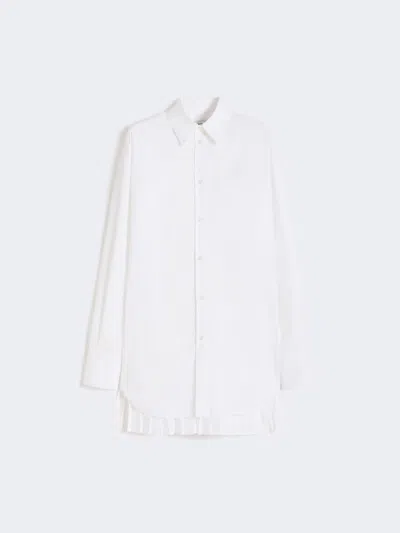 Max Mara Overshirt With Plissé-pleated Detail In White