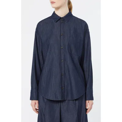 Max Mara Oversize Button-up Shirt In Blue