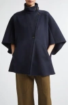 Max Mara Oversize Cashmere Cape In Blue