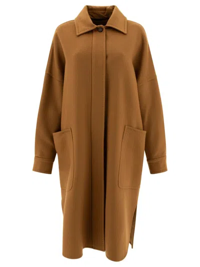 Max Mara Oversize Coat In Cashmere In Brown