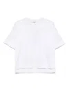 Max Mara Women 'papaia' White Crewneck T-shirt With Tonal Logo Embroidery On The Front In Cotton Wom In White