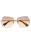 Max Mara Oversize-frame Gradient-lens Sunglasses In Gold