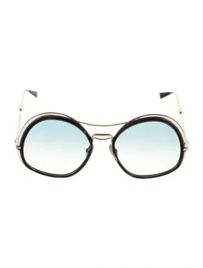 Pre-owned Max Mara Oversize Gradient Sunglasses In Blue/gold