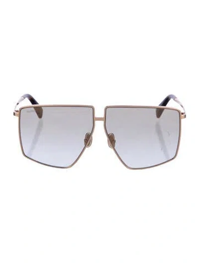 Pre-owned Max Mara Oversize Gradient Sunglasses In Brown/gold/metallic