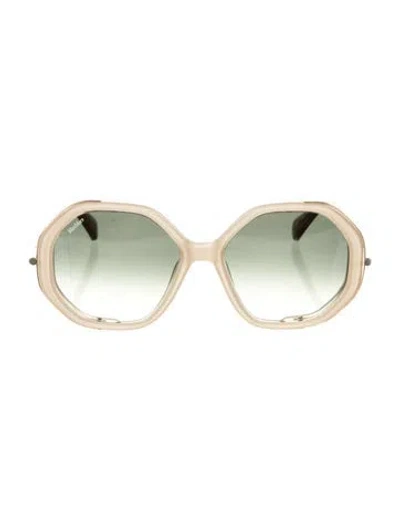 Pre-owned Max Mara Oversize Gradient Sunglasses In Neutrals