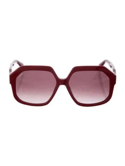 Pre-owned Max Mara Oversize Gradient Sunglasses In Red