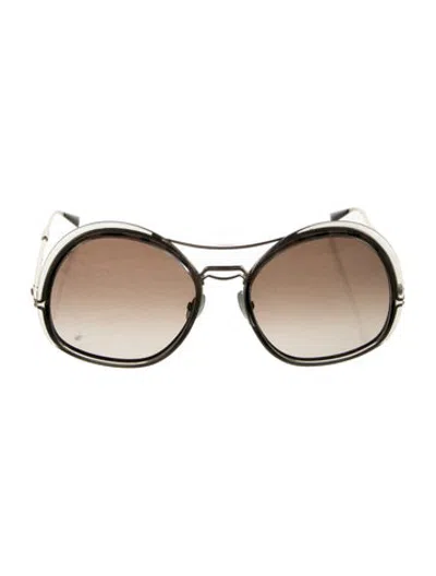 Pre-owned Max Mara Oversize Gradient Sunglasses In Silver