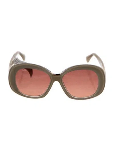 Pre-owned Max Mara Oversize Gradient Sunglasses W/ Tags In Brown