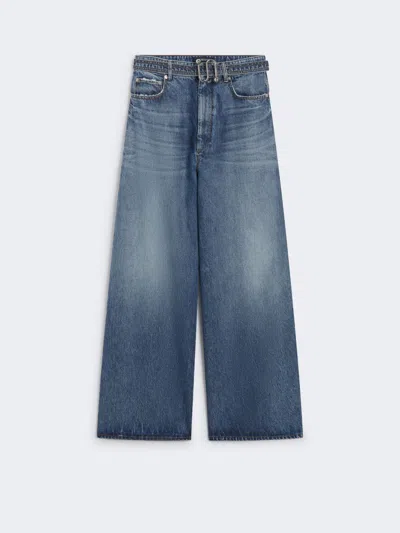 Max Mara Oversize Jeans With Belt In Blue