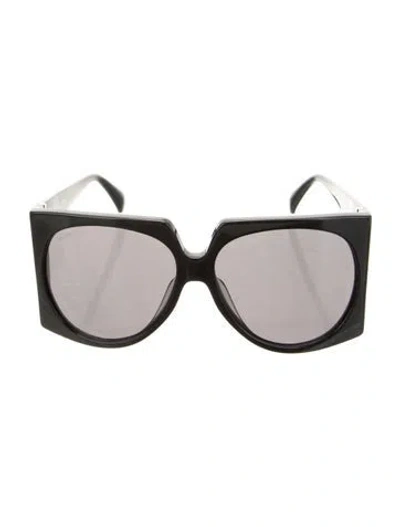 Pre-owned Max Mara Oversize Mirrored Sunglasses In Black