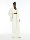 Max Mara Albore Stretch Cotton Crop Flare Trousers In Vanilla