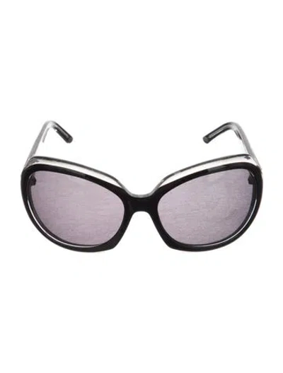 Pre-owned Max Mara Oversize Tinted Sunglasses In Black/clear