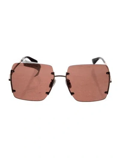Pre-owned Max Mara Oversize Tinted Sunglasses In Brown