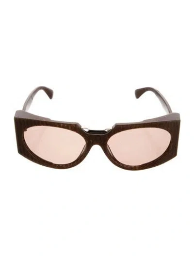 Pre-owned Max Mara Oversize Tinted Sunglasses In Brown