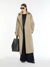 Max Mara Oversize Trench Coat In Water-resistant Cotton And Wool In Sand