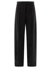 Max Mara Oversize Trousers In Stretch Wool In Black