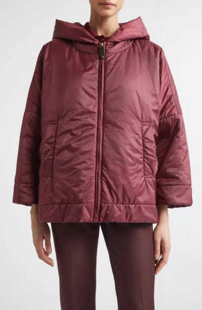 Max Mara Oversize Water Repellent Hooded Puffer Jacket In Red