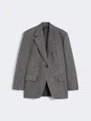 Max Mara Oversize Wool Blazer In Gray