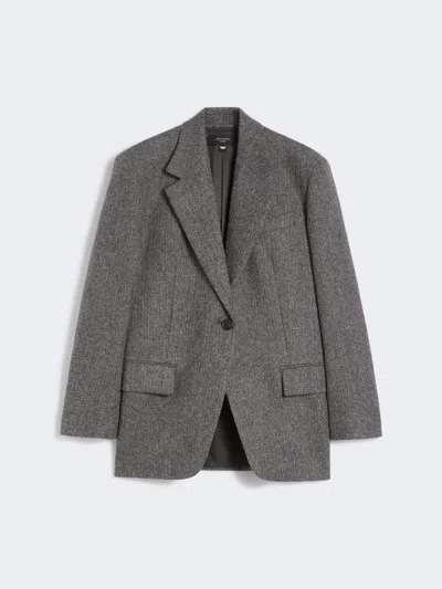 Max Mara Oversize Wool Blazer In Gray