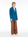 Max Mara Oversized Belted Wool Jacket In Avio